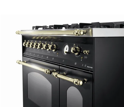 FOGÃO PRETO FORNO DUPLO 7 QUEIMADORES